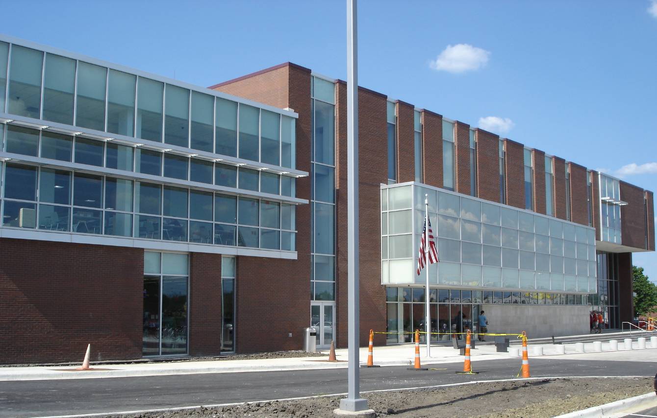 A new 120,000 square foot public library in Champaign, Illinois. The structural system consists of reinforced concrete flat slabs, reinforced concrete columns and concrete shear walls. The structure includes a 13’ tall basement. The structure includes cantilevered bays, monumental stairs, clerestories and a two level atrium spine. The building sits on spread footing foundation. The structure is designed for seismic loads per the IBC 2003 code.