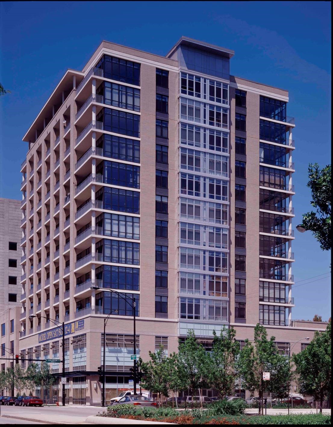 New construction 12-story cast-in-place apartment building and parking on deep caisson foundations.